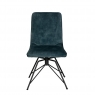 Baker Furniture Lola Swivel Velvet Teal Blue Dining Chair