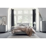 Baker Furniture Lotus Velvet Pleated Bed Frame in Silver