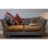 Vintage Sofa Company Granby Vintage 2 Seater Fabric Chesterfield Sofa with Leather Seats