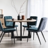 Baker Furniture Jimmy Velvet Teal Blue Dining Chair