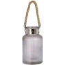 Hill Interiors Online Frosted Glass Lantern with Rope Detail and Interior LED