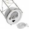 Hill Interiors Online Frosted Grey Glass Lantern with Rope Detail and LED