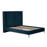 Boxer Velvet 6ft Bed Frame in Teal Blue and Black Legs Boxer Velvet 6ft Bed Frame in Teal Blue and Black Legs