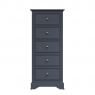 Kettle Interiors Oak City - Cotswold Midnight Grey 5 Drawer Narrow Chest