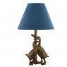 Hill Interiors Online Gold Pair Of Ducks Table Lamps With Velvet Shade