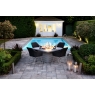 Mambo Athens Garden Grey Square Dining Table with Firepit 2