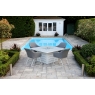Mambo Athens Garden White Square Dining Table with Firepit 2