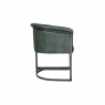 Kettle Interiors Curved Bucket Leather & Iron Dining Chair in Light Grey