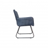 Kettle Interiors Formal Leather & Iron Dining Chair in Blue