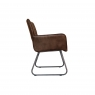 Kettle Interiors Formal Leather & Iron Dining Chair in Brown
