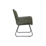 Kettle Interiors Formal Leather & Iron Dining Chair in Light Grey