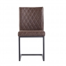 Kettle Interiors Diamond Stitch Dining Chair in Brown PU
