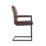 Kettle Interiors Diamond Stitch Carver Chair in Brown PU
