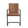 Kettle Interiors Diamond Stitch Carver Chair in Tan PU