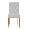 Kettle Interiors Fabric Button Back Chair with Scroll in Natural