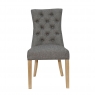 Kettle Interiors Curved Button Back Chair in Dark Grey