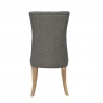 Kettle Interiors Curved Button Back Chair in Dark Grey