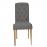 Kettle Interiors Button Back Upholstered Chair in Dark Grey