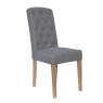 Kettle Interiors Button Back Upholstered Chair in Light Grey