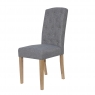 Kettle Interiors Button Back Upholstered Chair in Light Grey