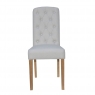 Kettle Interiors Button Back Upholstered Chair in Natural