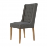 Kettle Interiors Button and Studded Dining Chair in Dark Grey
