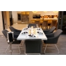Mambo Athens Garden Grey Rectangular Dining Table with Firepit & x6 Dining Chairs