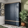 Kettle Interiors Smoked Painted Blue Oak 3 Door Wardrobe