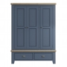 Kettle Interiors Smoked Painted Blue Oak 3 Door Wardrobe