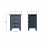 Kettle Interiors Smoked Painted Blue Oak Bedside Cabinet