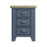 Kettle Interiors Smoked Painted Blue Oak Large Bedside Cabinet