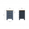 Kettle Interiors Smoked Painted Blue Oak Large Bedside Cabinet