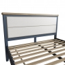 Kettle Interiors Smoked Painted Blue Oak Bed with Fabric Headboard & Low End