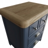 Kettle Interiors Smoked Painted Blue Oak Extra Large Bedside Cabinet