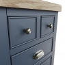 Kettle Interiors Smoked Painted Blue Oak Extra Large Bedside Cabinet