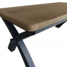 Kettle Interiors Smoked Painted Blue Oak 2M Cross legged Fixed Top Table