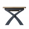 Kettle Interiors Smoked Painted Blue Oak 2.5M Cross Legged Dining Table
