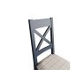 Smoked Painted Blue Oak Cross Back Dining Chair Natural Check Smoked Painted Blue Oak Cross Back Dining Chair Natural Check