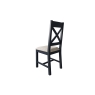 Kettle Interiors Smoked Painted Blue Oak Cross Back Dining Chair Natural Check