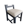 Kettle Interiors Smoked Painted Blue Oak Cross Back Dining Chair Natural Check