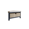Kettle Interiors Smoked Painted Blue Oak Corner Hall Bench