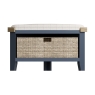 Kettle Interiors Smoked Painted Blue Oak Corner Hall Bench
