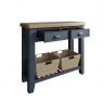 Kettle Interiors Smoked Painted Blue Oak Console Table
