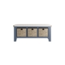 Kettle Interiors Smoked Painted Blue Oak Hall Bench