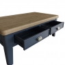 Kettle Interiors Smoked Painted Blue Oak Large Coffee Table
