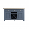 Kettle Interiors Smoked Painted Blue Oak Large Sideboard