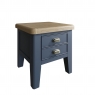Kettle Interiors Smoked Painted Blue Oak Lamp Table