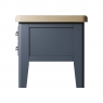Kettle Interiors Smoked Painted Blue Oak Lamp Table