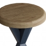 Kettle Interiors Smoked Painted Blue Oak Round Side Table