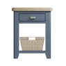 Kettle Interiors Smoked Painted Blue Oak Telephone Table